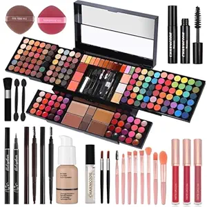 Professional Big Makeup Kit for Teens Girls & Women Full Kit, Beauty Case with Beginner Cosmetics Sets, All-in-One Make Up Gift Box with Lipgloss, Eyeshadow,Blush,Highlight,Brow&Liner Pens,Brush,etc
