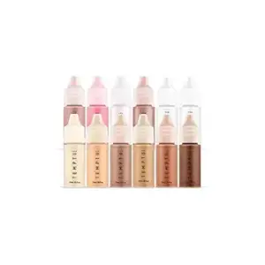 TEMPTU S/B Silicone-Based Airbrush Foundation, Blush, Highlighter Set: Long-Wear Makeup, Buildable Coverage Healthy, Hydrated Glow Luminous, Dewy Finish for All Skin Types, 12 Shades